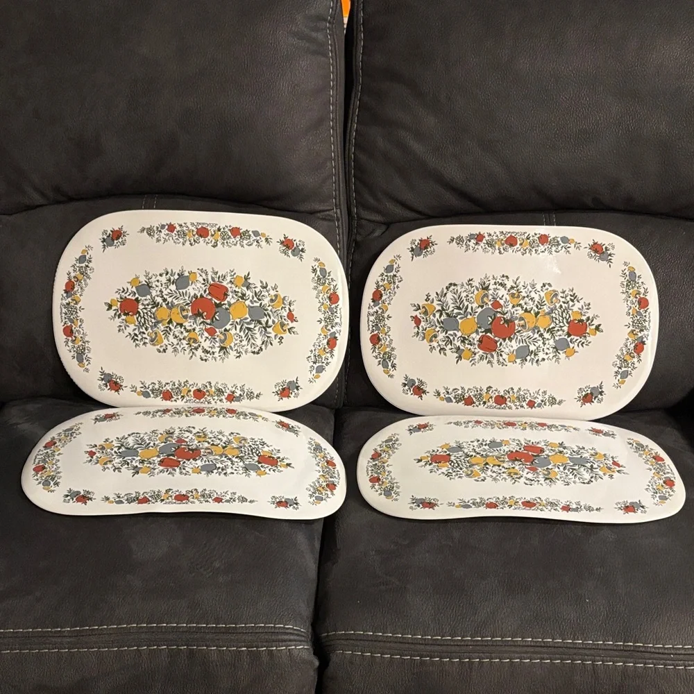 Vintage Corning Corelle SPICE OF LIFE Placemats Vinyl Foam 4pc Set NEW Taiwan